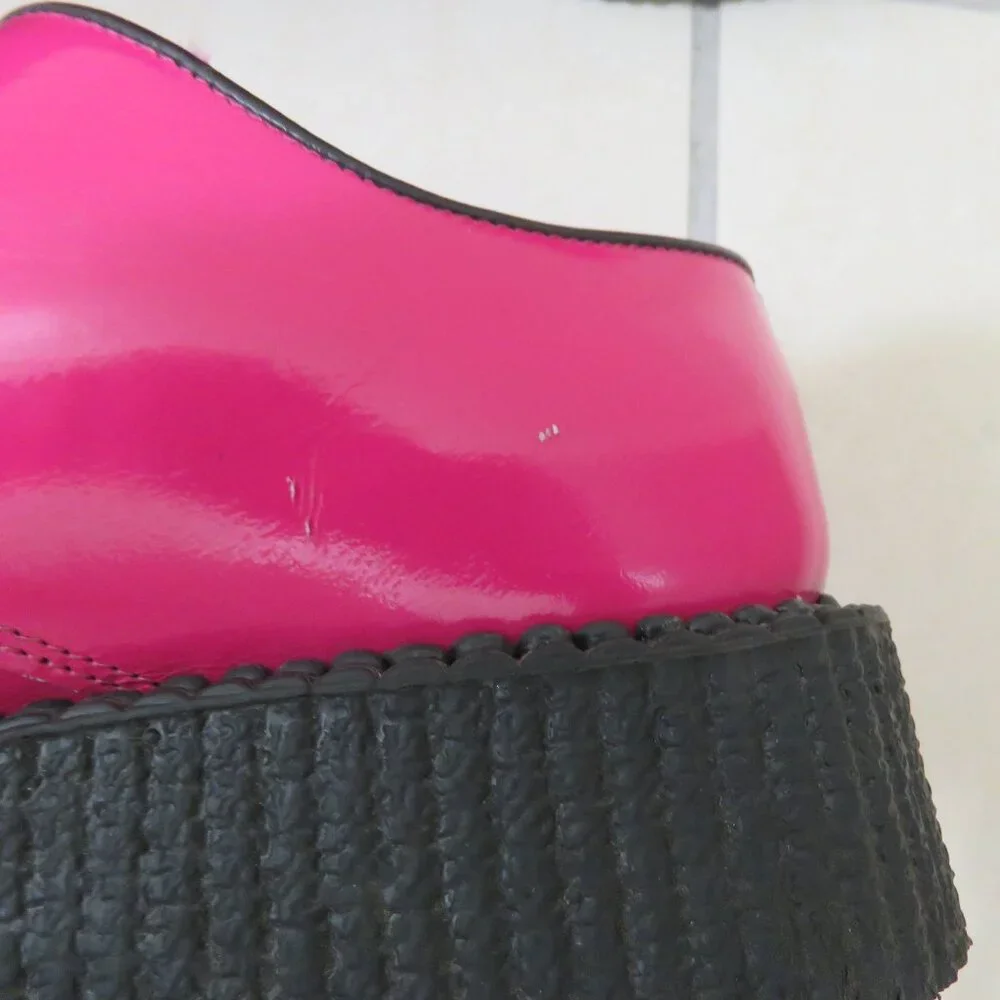 UNDERGROUND ENGLAND King Tut Pink Patent Leopard Print Pony Hair Creeper Shoes - Picture 15 of 16
